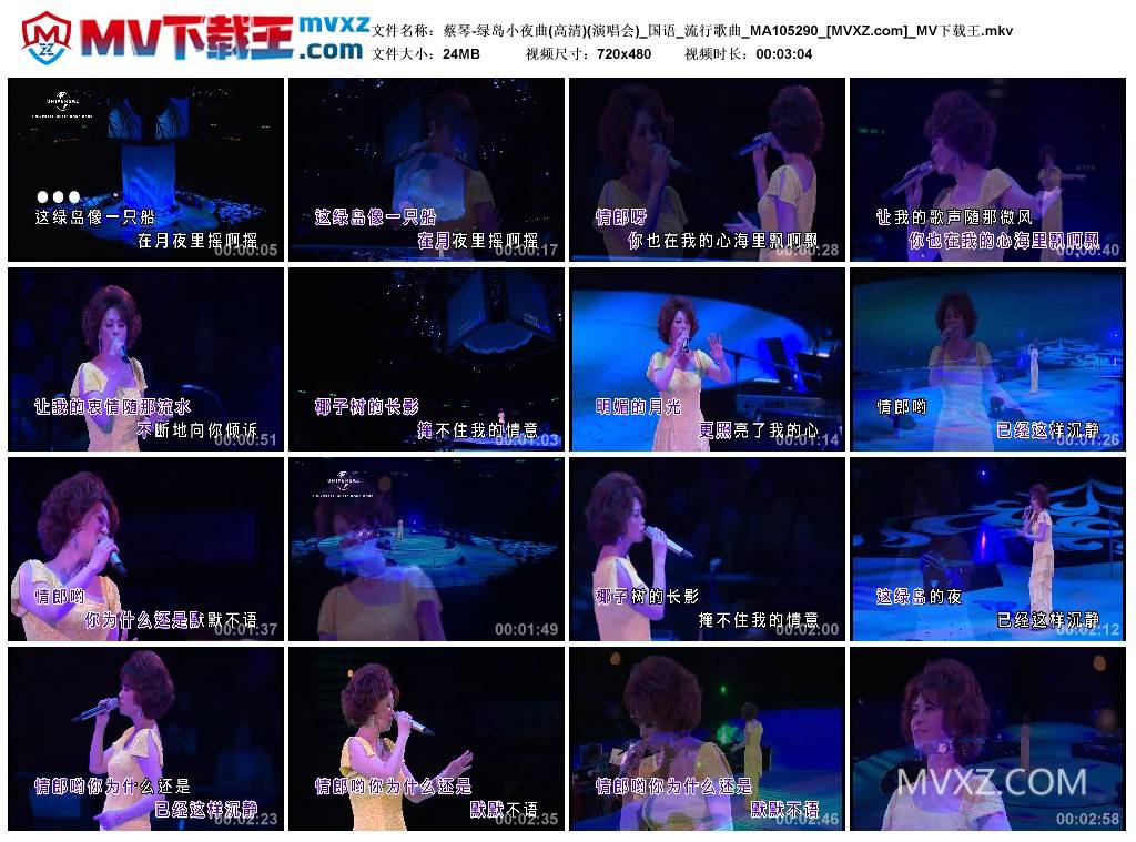 蔡琴-绿岛小夜曲(高清)(演唱会)_国语_流行歌曲_MA105290